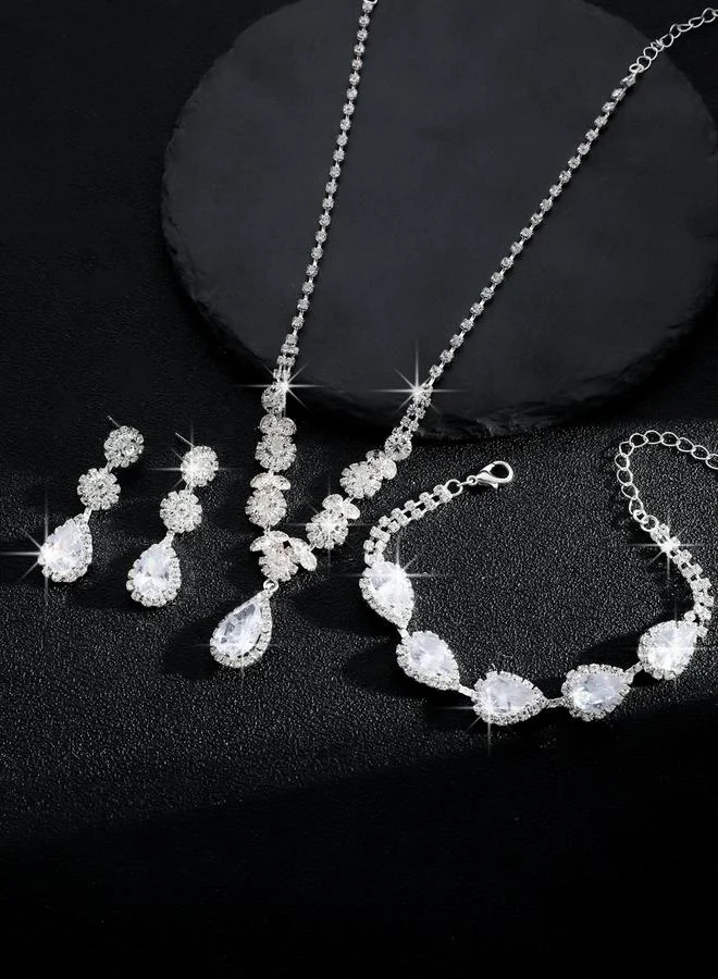 Take Two  3-Piece Embellished Necklace, Bracelet And Earrings Jewelry Set for Women | Best Price UAE